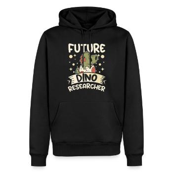 Enfants dinosaure futur dino chercheur - Sweat à capuche Premium bio Homme - noir - Devant - Nico (187cm)
