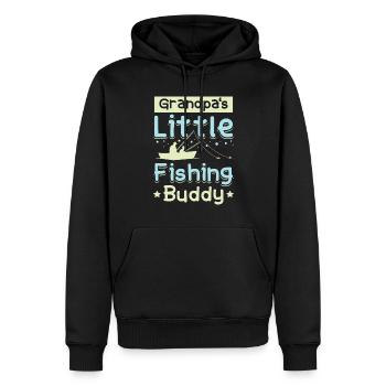 Grand-père petit copain de pêche - Sweat à capuche Premium bio Homme - noir - Devant - Nico (187cm)