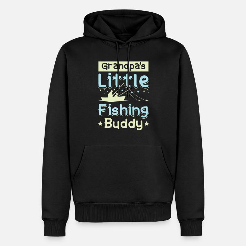 Grand-père petit copain de pêche - Sweat à capuche Premium bio Homme - noir
