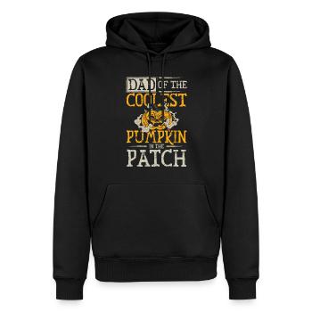 Papa de la citrouille la plus cool du patch Halloween - Sweat à capuche Premium bio Homme - noir - Devant - Nico (187cm)