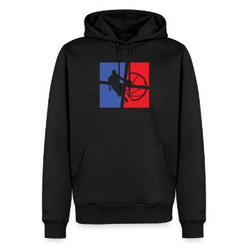Ball Liebe Basketball Perfekter Teamplayer - Männer Premium Bio Hoodie - Schwarz - Vorne - Nico (187cm)