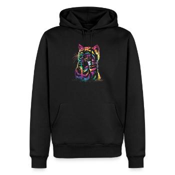 La vie est meilleure avec les chats - Sweat à capuche Premium bio Homme - noir - Devant - Nico (187cm)