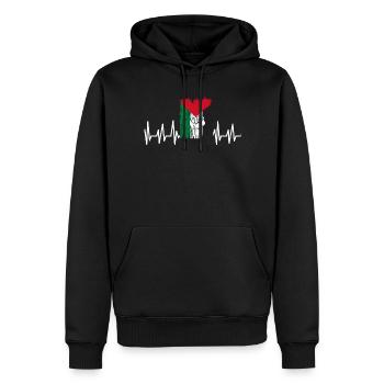 Palestine Cadeau Gratuit Palestine Bande de Gaza - Sweat à capuche Premium bio Homme - noir - Devant - Nico (187cm)