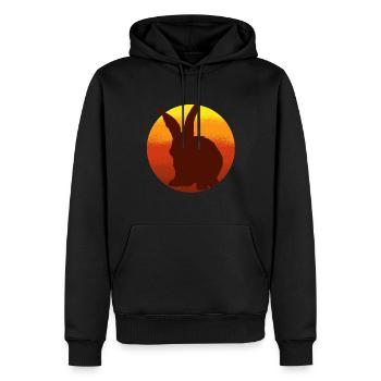 Lapin Tshirt Enfants Vintage Rammler Lapin - Sweat à capuche Premium bio Homme - noir - Devant - Nico (187cm)
