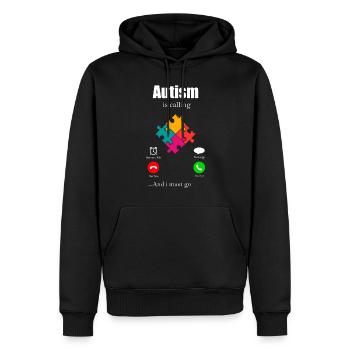 Autisme Cadeau Autiste Asperger TDAH Autisme - Sweat à capuche Premium bio Homme - noir - Devant - Nico (187cm)