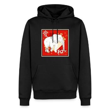 Elephant Gift For Proboscis Africa Wilderness Zoo - Men’s Premium Organic Hoodie - black - Front - Nico (187cm)