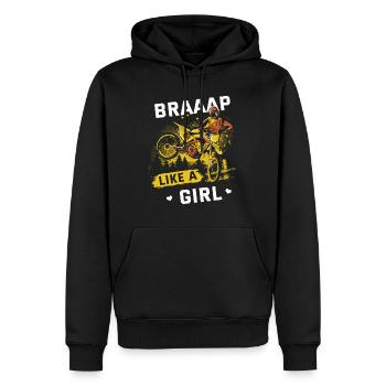 Cadeau Motocross pour Enduro Supermoto Dirt Bike - Sweat à capuche Premium bio Homme - noir - Devant - Nico (187cm)