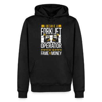 Certified Forklift Truck Operator - Men’s Premium Organic Hoodie - black - Front - Nico (187cm)