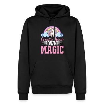 Erschaffe deine eigene Magie Unicorn - Männer Premium Bio Hoodie - Schwarz - Vorne - Nico (187cm)