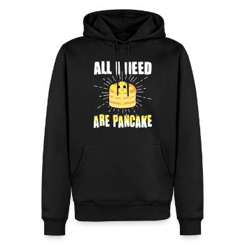 Tout ce dont j’ai besoin, ce sont des crêpes - Sweat à capuche Premium bio Homme - noir - Devant - Nico (187cm)