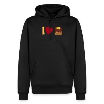 J’aime les crêpes - Funny Pancake - Sweat à capuche Premium bio Homme - noir - Devant - Nico (187cm)