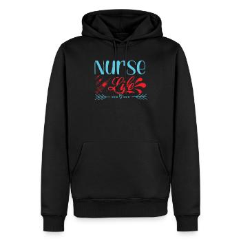 KRANKENSCHWESTER Nurse Life - Männer Premium Bio Hoodie - Schwarz - Vorne - Nico (187cm)