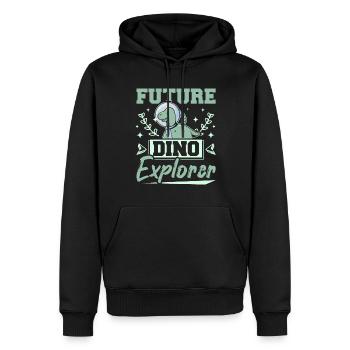 Enfants dinosaures futur dino explorateur - Sweat à capuche Premium bio Homme - noir - Devant - Nico (187cm)