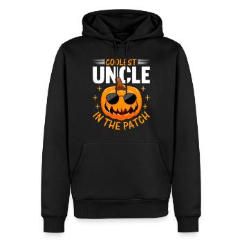 Halloween Drôle Citrouille Oncle Cool plus Cool Oncle dans le - Sweat à capuche Premium bio Homme - noir - Devant - Nico (187cm)
