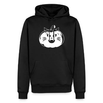 Halloween Citrouille Chat Halloween Chat - Sweat à capuche Premium bio Homme - noir - Devant - Nico (187cm)