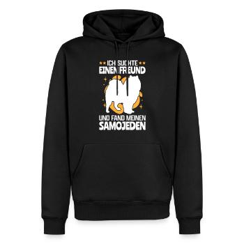Ich fand meinen Samojede Schlittenhund - Männer Premium Bio Hoodie - Schwarz - Vorne - Nico (187cm)
