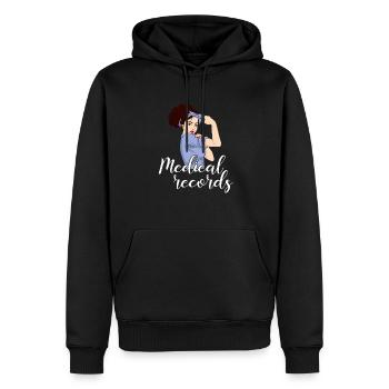 Medical Records girl, Appreciation Medical Records - Männer Premium Bio Hoodie - Schwarz - Vorne - Nico (187cm)
