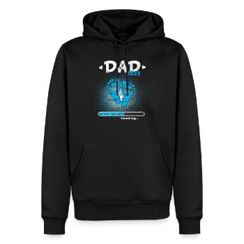 Grossesse Garçon ou Fille 2023 - Sweat à capuche Premium bio Homme - noir - Devant - Nico (187cm)