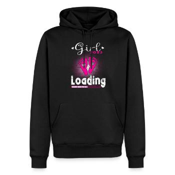 Grossesse Garçon ou Fille 2023 - Sweat à capuche Premium bio Homme - noir - Devant - Nico (187cm)