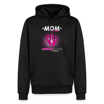 Grossesse Garçon ou Fille 2023 - Sweat à capuche Premium bio Homme - noir - Devant - Nico (187cm)