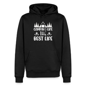 Wandern Wanderer Zelten lustiger Spruch - Männer Premium Bio Hoodie - Schwarz - Vorne - Nico (187cm)