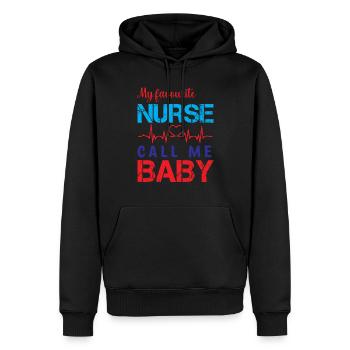 KRANKENSCHWESTER My favourite nurse call me Baby - Männer Premium Bio Hoodie - Schwarz - Vorne - Nico (187cm)