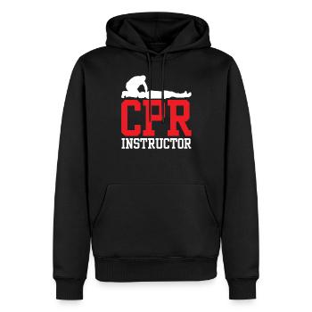 Responsable de cours de secourisme Enseignant Mesures immédiates - Sweat à capuche Premium bio Homme - noir - Devant - Nico (187cm)