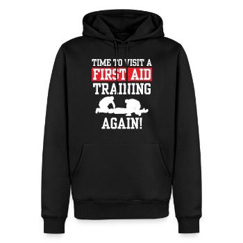 Zeit Mal Wieder Einen Erste Hilfe Kurs Zu Besuchen - Männer Premium Bio Hoodie - Schwarz - Vorne - Nico (187cm)