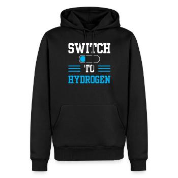 Switching to Hydrogen Element Hydrogen Energy - Men’s Premium Organic Hoodie - black - Front - Nico (187cm)