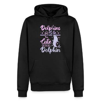 Les dauphins sont mignons je suis coupé donc je suis un dauphin - Sweat à capuche Premium bio Homme - noir - Devant - Nico (187cm)