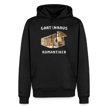 GARTENHAUS ROMANTIKER - Männer Premium Bio Hoodie - Schwarz - Vorne - Nico (187cm)