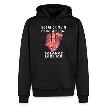 SOLANGE MEIN HERZ SCHLÄGT SOLANGE LEBE ICH - Männer Premium Bio Hoodie - Schwarz - Vorne - Nico (187cm)