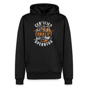 Certified Forklift Truck Operator - Men’s Premium Organic Hoodie - black - Front - Nico (187cm)