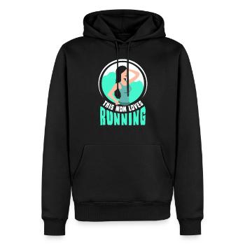 Cette maman adore courir coureur jogging maman - Sweat à capuche Premium bio Homme - noir - Devant - Nico (187cm)