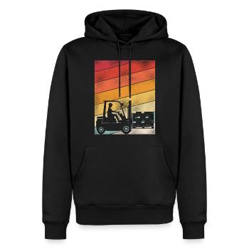 Certified Forklift Truck Operator - Men’s Premium Organic Hoodie - black - Front - Nico (187cm)
