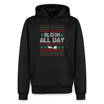 Ugly Christmas - Sleigh All Day - Männer Premium Bio Hoodie - Schwarz - Vorne - Nico (187cm)