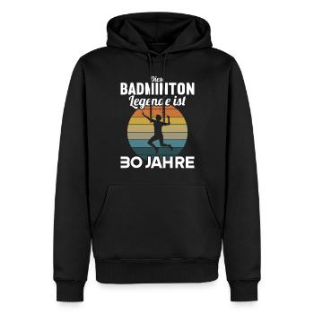 Diese Badminton Legende ist 30 Jahre 30 Geburtstag - Männer Premium Bio Hoodie - Schwarz - Vorne - Nico (187cm)