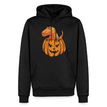 Halloween Pumpkin Dino Halloween Dinosaur Pumpkin - Männer Premium Bio Hoodie - Schwarz - Vorne - Nico (187cm)