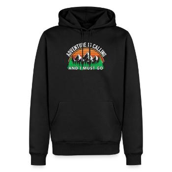 L’aventure appelle la chemise de randonnée - Sweat à capuche Premium bio Homme - noir - Devant - Nico (187cm)