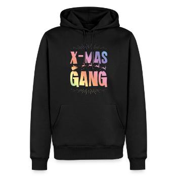 Gang de Noël - Sweat à capuche Premium bio Homme - noir - Devant - Nico (187cm)