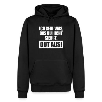 Ich Sehe Was Das Du Nicht Siehst Nämlich Gut Aus - Männer Premium Bio Hoodie - Schwarz - Vorne - Nico (187cm)
