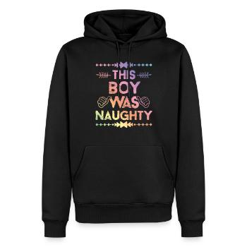 Boy was Naughty - Männer Premium Bio Hoodie - Schwarz - Vorne - Nico (187cm)
