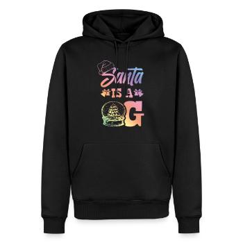 Le Père Noël est un OG - Sweat à capuche Premium bio Homme - noir - Devant - Nico (187cm)