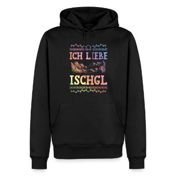Ich liebe Ischgl - Männer Premium Bio Hoodie - Schwarz - Vorne - Nico (187cm)