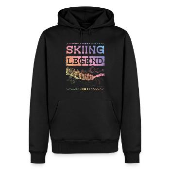 Légende du ski - Sweat à capuche Premium bio Homme - noir - Devant - Nico (187cm)