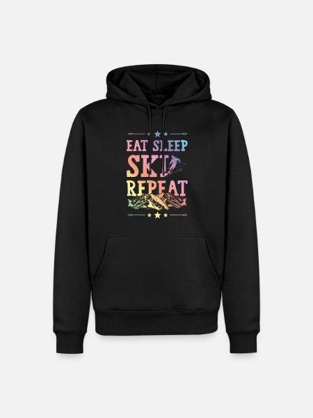 Eat Sleep Ski Repeat - Men’s Premium Organic Hoodie - black