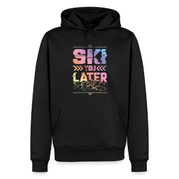 ski ski - Sweat à capuche Premium bio Homme - noir - Devant - Nico (187cm)
