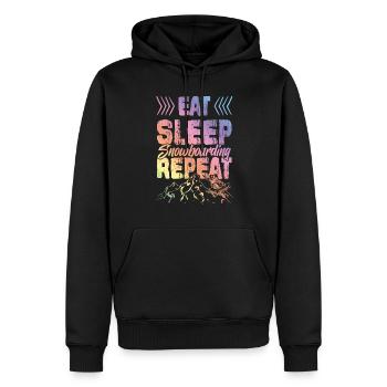 Manger dormir Snowboard Répéter - Sweat à capuche Premium bio Homme - noir - Devant - Nico (187cm)