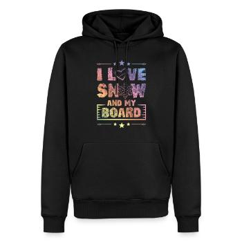 I love Snowboarding - Männer Premium Bio Hoodie - Schwarz - Vorne - Nico (187cm)