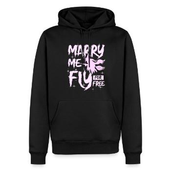 Marry me fly for free witch halloween - Männer Premium Bio Hoodie - Schwarz - Vorne - Nico (187cm)